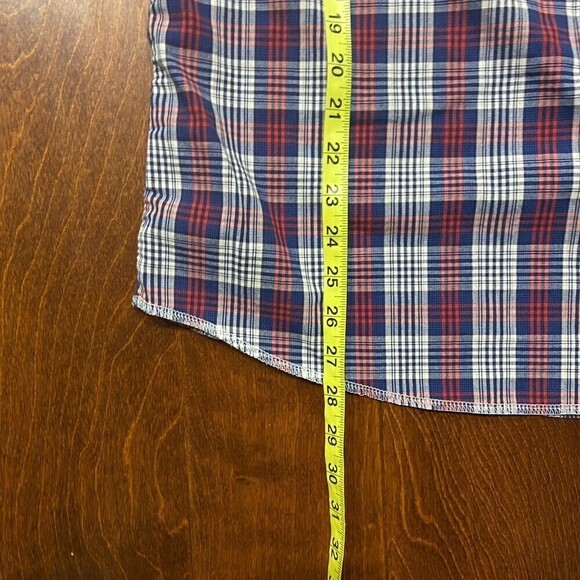 Wrangler Western Pearl Snap Plaid Red Blue Short Sleeve Shirt Men's Size XL - Picture 7 of 7